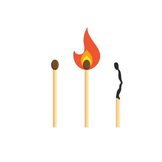 Brennendes Streichholz Symbol Vektor Illustration Konzept Design Vorlage Web