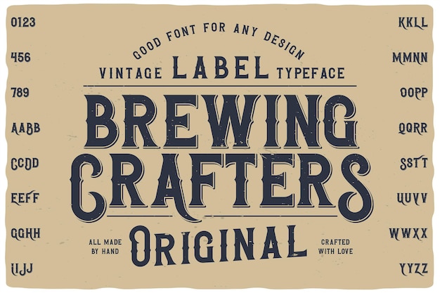 Brewing Crafters Etikett Schriftart