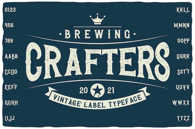 Brewing Crafters Etikett Schriftart