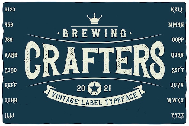 Brewing crafters etikett schriftart