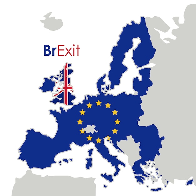 Brexit der eruropaischen union symbol. thema europa nation und regierung. bunter entwurf. vektor illu