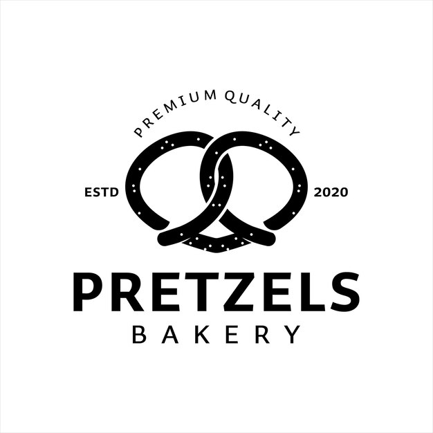 Brezeln logo design bäckerei vektor vorlage gebäck