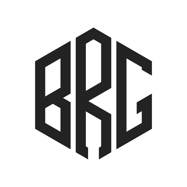 BRG-Logo-Design Anfangsbuchstaben BRG-Monogramm-Logo in sechseckiger Form