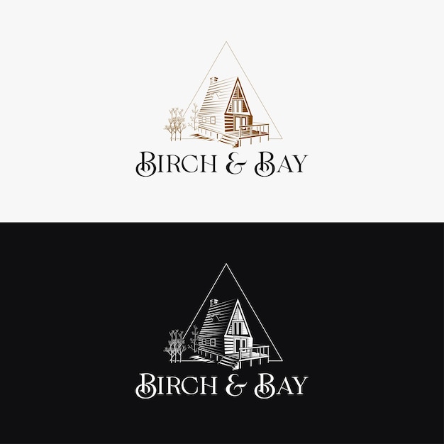 Vektor brich und bay-logo-design