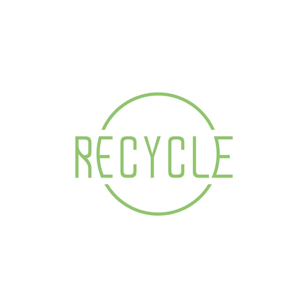 Brief recyceln mit kreis runde linie logo symbol symbol vektorgrafik design illustration idee