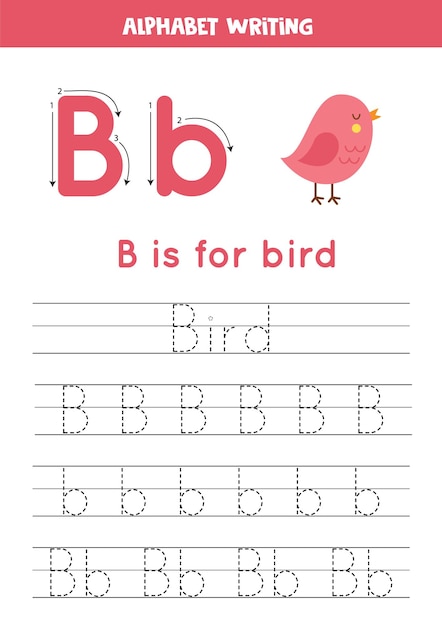 Briefe schreiben lernen für kinder im vorschulalter b ist wie vogel