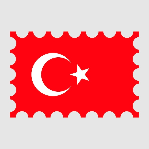 Briefmarke mit der türkei-flagge vector illustration