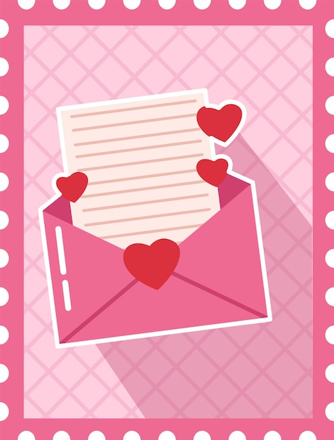 Briefmarke mit Liebesumschlag