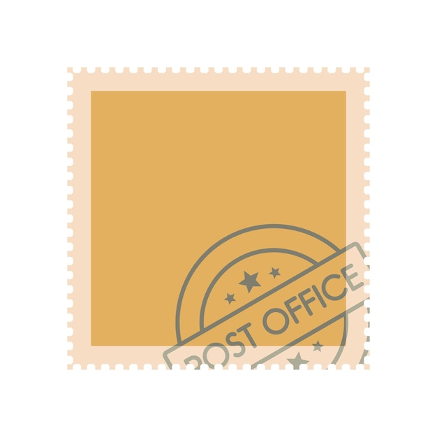 Briefmarke mit siegelsymbol flache illustration einer briefmarke mit siegelvektorsymbol für das web