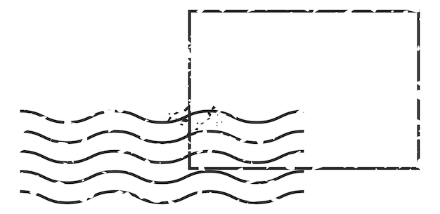 Briefmarkenrahmen mit wellenlinien grunge-postetikett