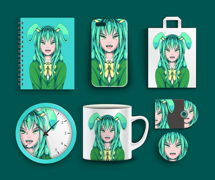 Vektor briefpapier im anime-stil