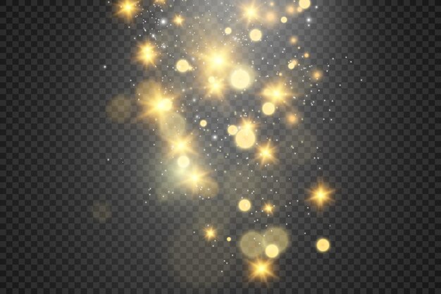 Brillanter Goldstaubvektorglanz. Glitzernde glänzende Ornamente für Hintergrund. Vektorillustration.