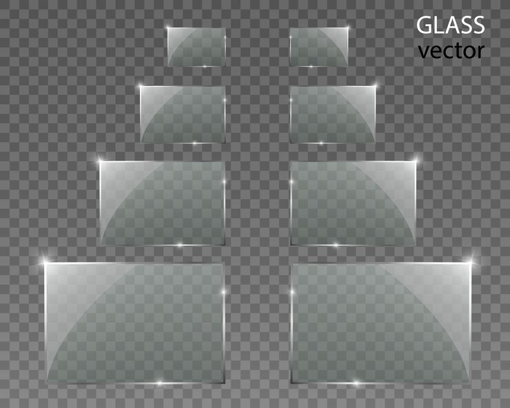 Brille auf transparentem Hintergrund. Leerer transparenter Glasrahmen.