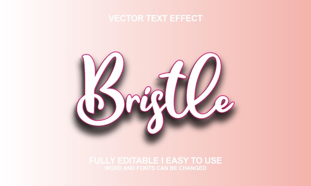 Bristle bearbeitbare Schriftart Vektortext-Effekt