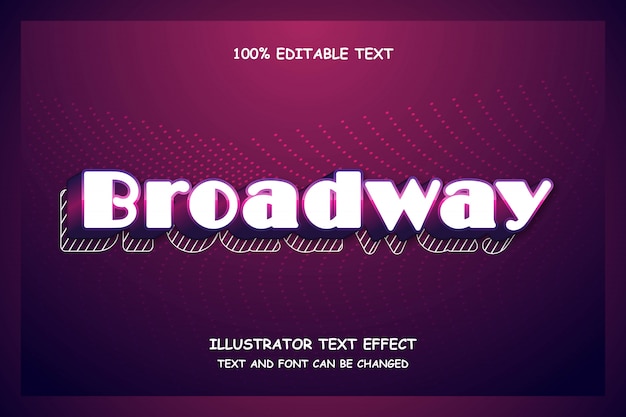 Broadway, bearbeitbarer texteffekt moderner schatten futuristischer stil