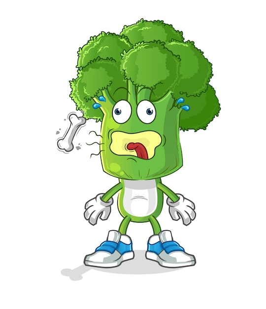 Brokkoli-Kopf-Cartoon-Burp-Maskottchen. Cartoon-Vektor