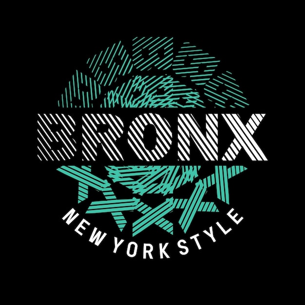 Vektor bronx new york stil kreis design typografie vektorgrafik illustration zum drucken von t-shirts und anderen