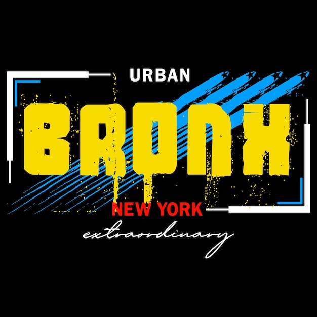 Bronx slogan typografie grafikdesign illustration vektorkunststil