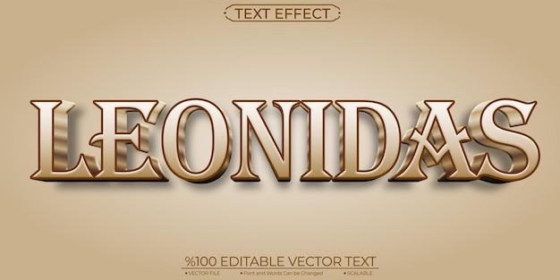 Bronze soft leonidas editierbarer und skalierbarer vektortexteffekt