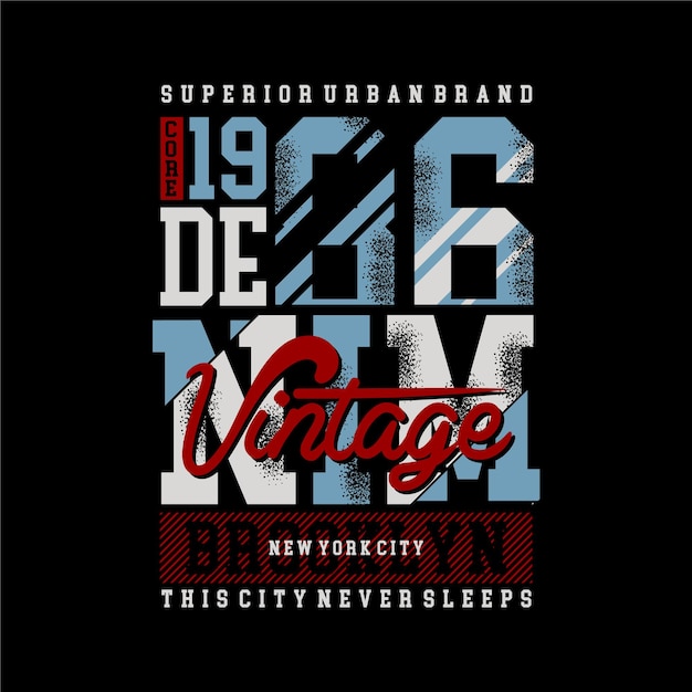 Brooklyn denim vintage urban style t-shirt design