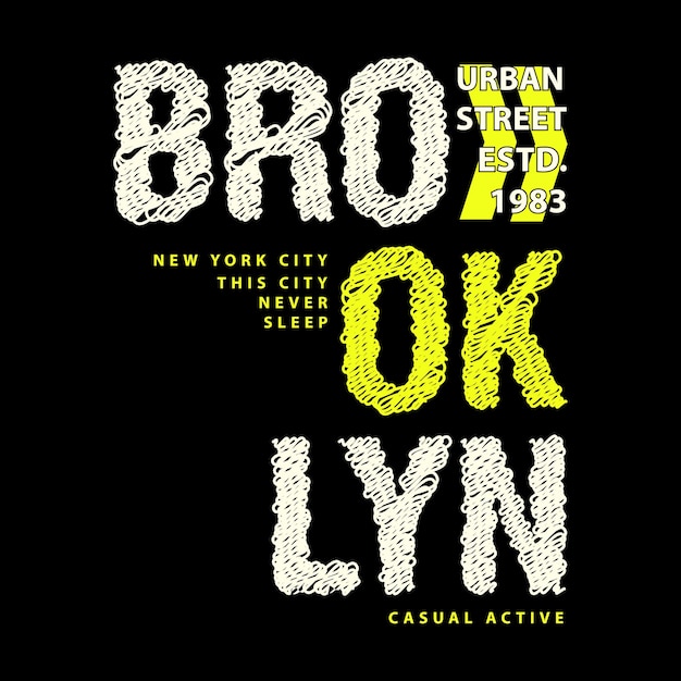 Brooklyn-grafik-t-shirt-design, typografie, vektorillustration, lässiger stil