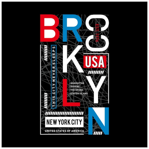 Brooklyn grafikelement typografie design t-shirt druck