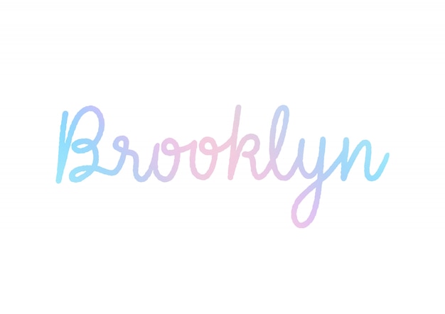 Brooklyn Hand Schriftzug mit Pastellfarben