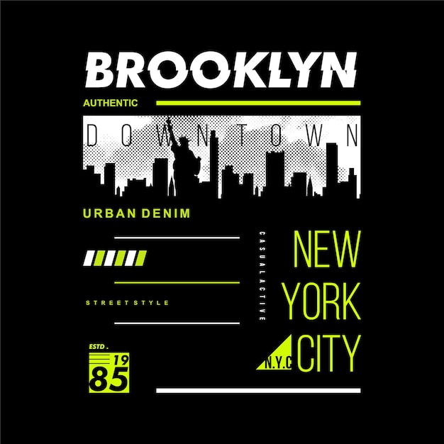 Brooklyn New York City grafisches Typografie-Vektordruckt-shirt