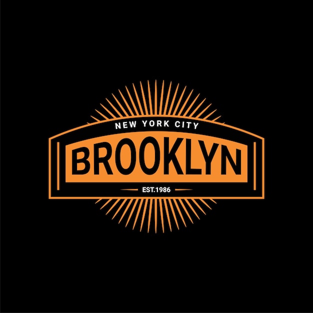 Brooklyn-schreibdesign, geeignet für den siebdruck von t-shirts, kleidung, jacken und anderen