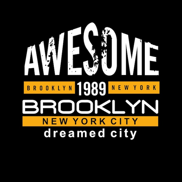 BROOKLYN tolles Design Typografie Vektordesign Text Illustration Poster Banner Flyer Postkarte Zeichen T-Shirt Grafik Druck etc