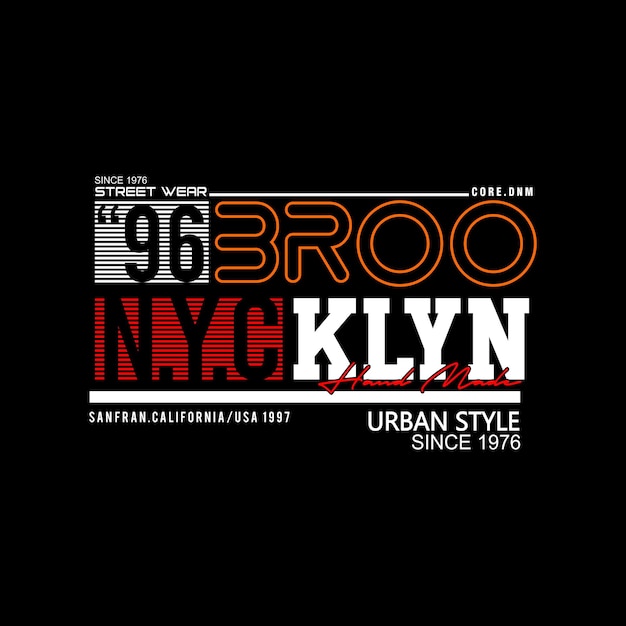 Brooklyn-typografie-designvektor für druckt-shirt