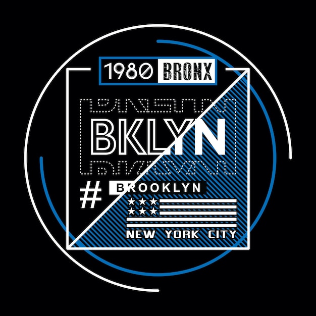 Brooklyn-typografie für print-ilustration-t-shirt-vektorkunst-vintage