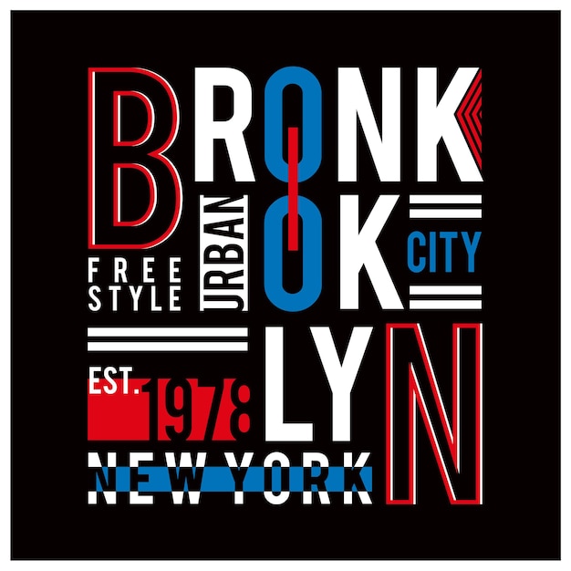 Brooklyn-typografie für t-shirt und kleidung