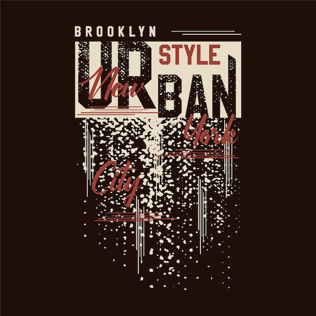 Brooklyn urban style abstraktes grafisches vektordruck-t-shirt-design