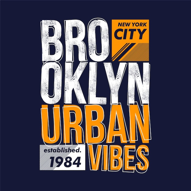 brooklyn urban vibes abstrakte grafikdesign typografie vektorillustration