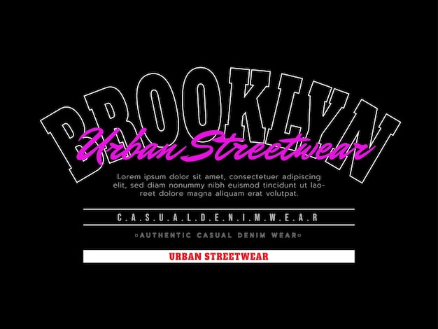 Vektor brooklyn vector-slogan-typografie für das t-shirt-design