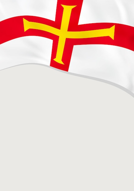 Broschürendesign mit Flagge der Guernsey-Vektorvorlage