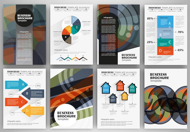 Broschürenvorlage und infografiken