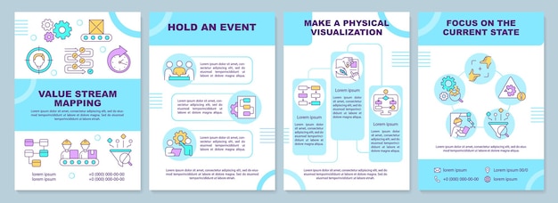 Vektor broschürenvorlage zur wertstromanalyse