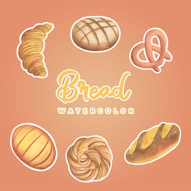 Brot aquarell sticker