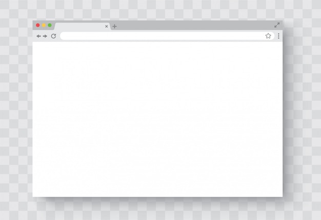 Vektor browser fenster. realistisches leeres browserfenster mit schatten. leere webseite