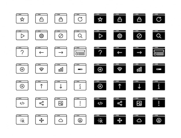 Vektor browser icon set
