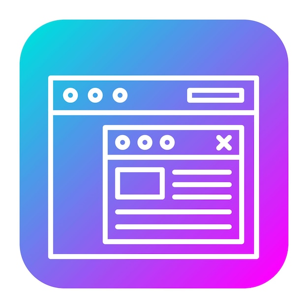 Browser-Pop-Up-Vektor-Symbol kann für Codierung und Entwicklung Iconset verwendet werden