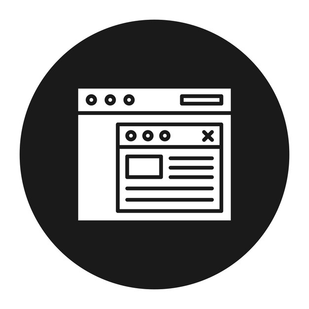 Browser-Pop-Up-Vektor-Symbol kann für Codierung und Entwicklung Iconset verwendet werden