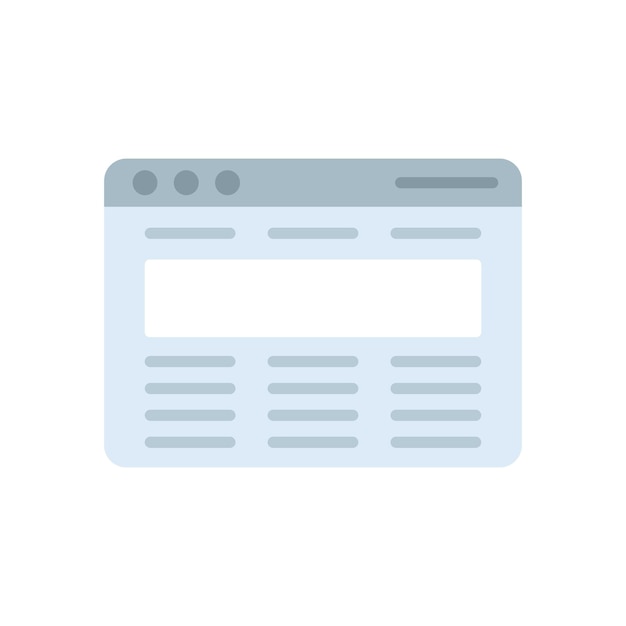 Browser-Vorlagensymbol flacher Vektor Computerschnittstelle Website-Registerkarte isoliert