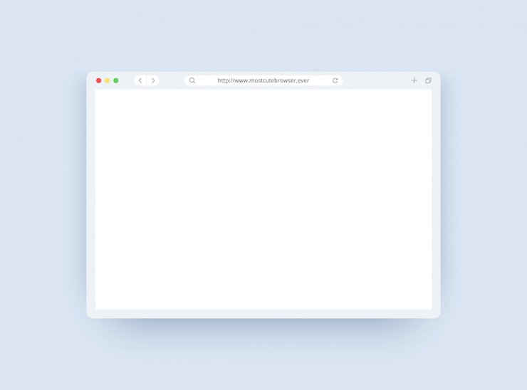 Vektor browser window-vorlage im hellen modus für website, laptop und computer.