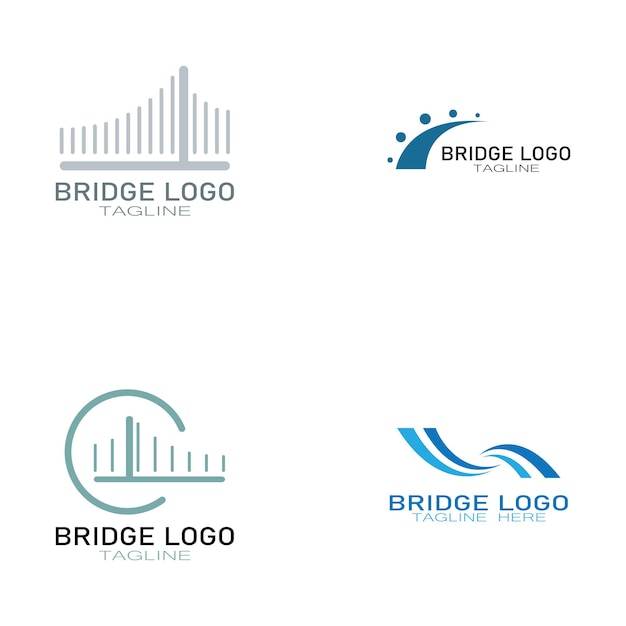 Brücke logo vektor icon illustration design-vorlage