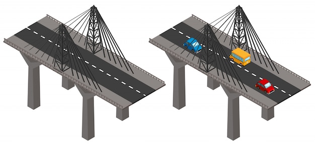 Brücke mit autos und ohne