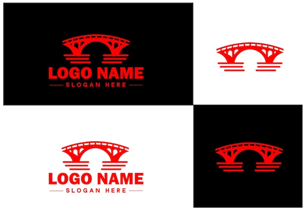 Brückenbau gebäude-logo-vektor für geschäftsmarken-app-ikonen kreative brücken-logos-vorlage