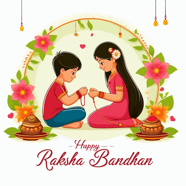 Brüder und Schwestern halten Rakhi in der Hand, um Raksha Bandhan zu feiern